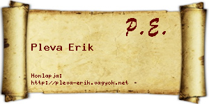 Pleva Erik névjegykártya
