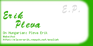 erik pleva business card